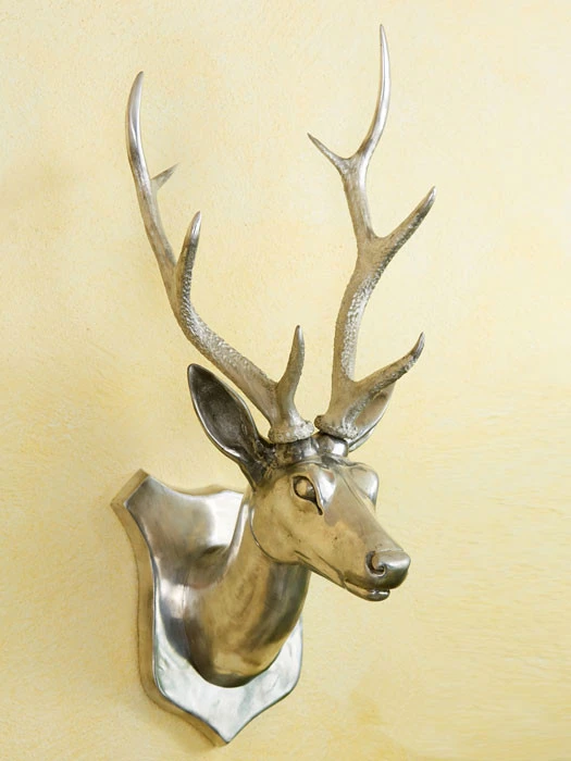 Aluminium-Skulptur Hirschkopf (Art.Nr. 88882alu) 1 Aluminium-Skulptur Hirschkopf (Art.Nr. 88882alu)